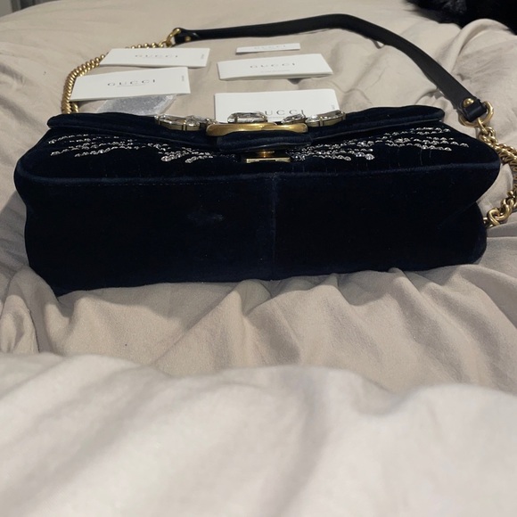 Gucci GG marmont crystal embellished velvet Crossbody bag - Picture 7 of 17